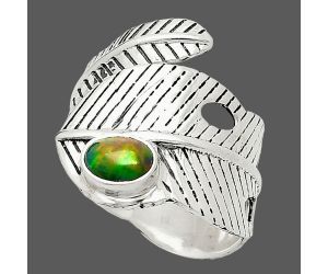 Adjustable Feather - Black Ethiopian Opal Ring size-7 SDR237095 R-1473, 5x7 mm