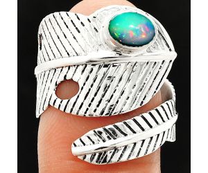 Adjustable Feather - Ethiopian Opal Ring size-8 SDR237097 R-1473, 5x7 mm