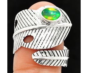Adjustable Feather - Ethiopian Opal Ring size-8.5 SDR237100 R-1473, 5x7 mm