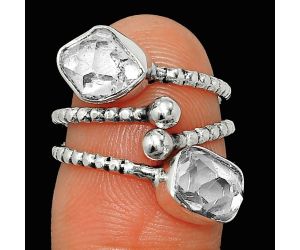 Adjustable - Herkimer Diamond Ring size-5 SDR237106 R-1724, 7x8 mm