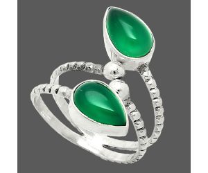 Adjustable - Green Onyx Ring size-5.5 SDR237107 R-1724, 6x9 mm