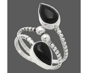 Adjustable - Black Onyx Ring size-5.5 SDR237114 R-1724, 6x9 mm