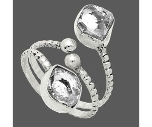 Adjustable - Herkimer Diamond Ring size-6 SDR237122 R-1724, 7x9 mm
