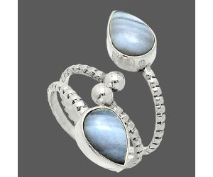 Adjustable - Blue Lace Agate Ring size-5 SDR237131 R-1724, 6x9 mm