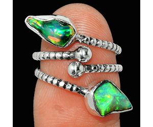 Adjustable - Ethiopian Opal Rough Ring size-5 SDR237133 R-1724, 6x9 mm