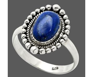 Lapis Lazuli Ring size-7.5 SDR237162 R-1154, 7x10 mm