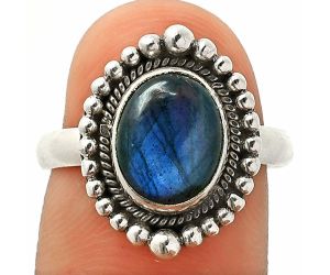 Blue Labradorite Ring size-8 SDR237171 R-1154, 8x10 mm