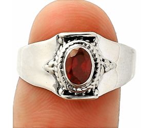 Hessonite Garnet Ring size-9 SDR237173 R-1397, 4x6 mm
