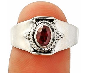 Hessonite Garnet Ring size-9 SDR237175 R-1397, 4x6 mm