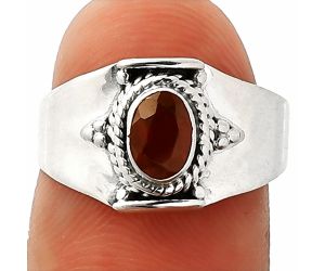 Hessonite Garnet Ring size-7 SDR237186 R-1397, 4x6 mm