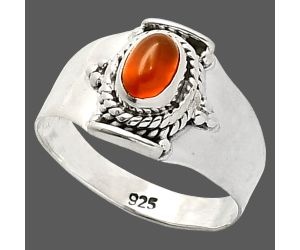 Carnelian Ring size-6 SDR237188 R-1397, 4x6 mm