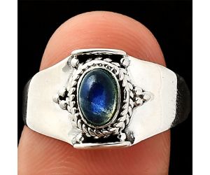 Blue Labradorite Ring size-8 SDR237190 R-1397, 4x6 mm