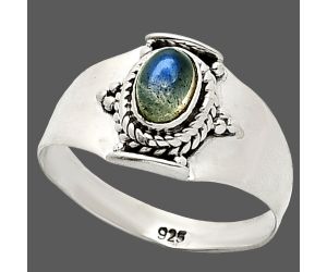 Blue Labradorite Ring size-8 SDR237190 R-1397, 4x6 mm