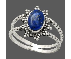 Lapis Lazuli Ring size-8.5 SDR237212 R-1095, 6x9 mm