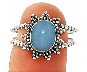 Angelite Ring size-9 SDR237219 R-1095, 7x9 mm