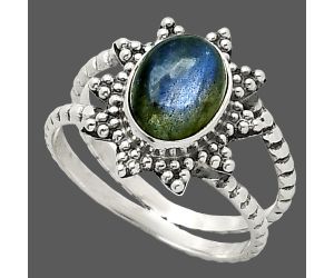 Blue Labradorite Ring size-6 SDR237230 R-1095, 7x9 mm