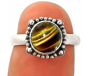 Tiger Eye Ring size-6.5 SDR237236 R-1725, 8x8 mm