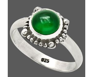 Green Onyx Ring size-6.5 SDR237240 R-1725, 7x7 mm