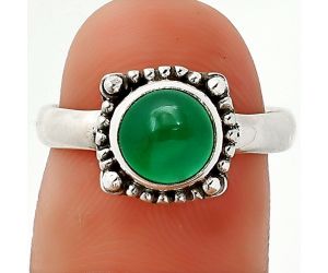 Green Onyx Ring size-7 SDR237242 R-1725, 7x7 mm