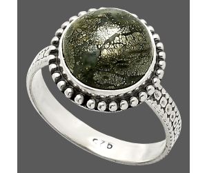 Nipomo Marcasite Agate Ring size-9 SDR237274 R-1071, 12x12 mm