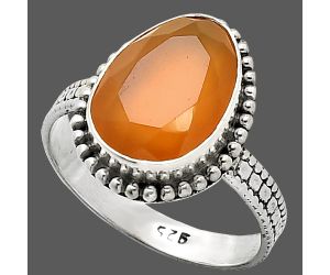 Faceted Carnelian Ring size-9 SDR237283 R-1071, 10x14 mm