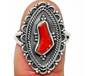 Coral Stick Ring size-6.5 SDR237304 R-1557, 5x11 mm