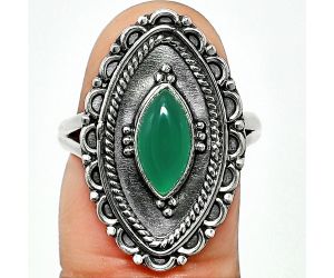 Green Onyx Ring size-6.5 SDR237305 R-1557, 5x10 mm