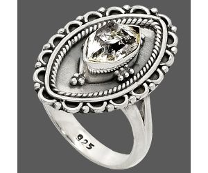 Herkimer Diamond Ring size-8 SDR237306 R-1557, 5x10 mm