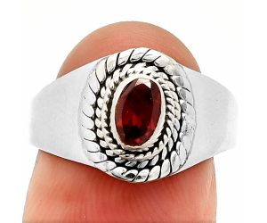 Hessonite Garnet Ring size-8 SDR237340 R-1278, 4x6 mm