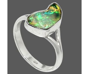 Ethiopian Opal Rough Ring size-8 SDR237355 R-1002, 8x13 mm
