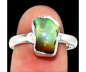 Ethiopian Opal Rough Ring size-9 SDR237359 R-1001, 8x11 mm