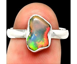 Ethiopian Opal Rough Ring size-7.5 SDR237362 R-1001, 7x11 mm