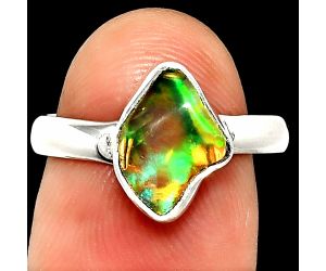 Ethiopian Opal Rough Ring size-7.5 SDR237365 R-1001, 8x11 mm