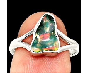Ethiopian Opal Rough Ring size-7.5 SDR237366 R-1002, 7x11 mm