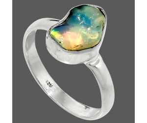 Ethiopian Opal Rough Ring size-8.5 SDR237367 R-1001, 8x11 mm