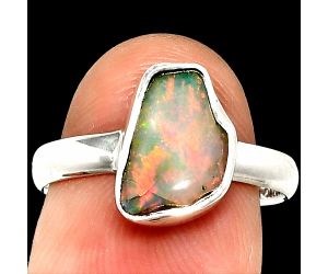 Ethiopian Opal Rough Ring size-8 SDR237368 R-1001, 8x11 mm
