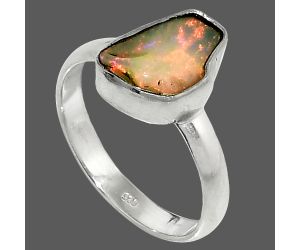 Ethiopian Opal Rough Ring size-8 SDR237368 R-1001, 8x11 mm