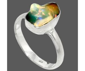Ethiopian Opal Rough Ring size-8 SDR237371 R-1001, 7x11 mm