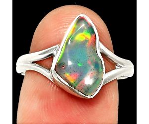 Ethiopian Opal Rough Ring size-8.5 SDR237372 R-1002, 8x13 mm