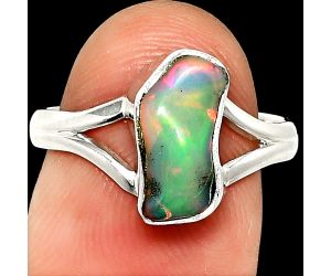Ethiopian Opal Rough Ring size-7.5 SDR237373 R-1002, 5x12 mm