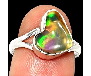 Ethiopian Opal Rough Ring size-7 SDR237375 R-1002, 9x12 mm