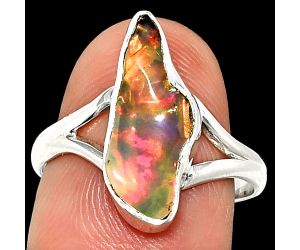 Ethiopian Opal Rough Ring size-8 SDR237376 R-1002, 7x18 mm