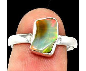 Ethiopian Opal Rough Ring size-8 SDR237377 R-1001, 7x10 mm