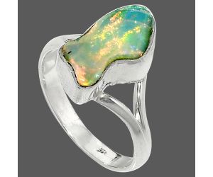 Ethiopian Opal Rough Ring size-8.5 SDR237380 R-1002, 8x15 mm
