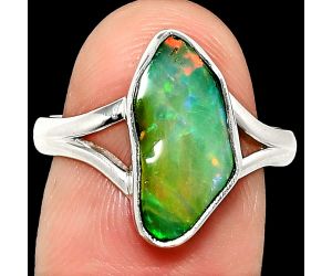 Ethiopian Opal Rough Ring size-8 SDR237381 R-1002, 8x16 mm