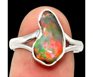 Ethiopian Opal Rough Ring size-8 SDR237382 R-1002, 8x14 mm