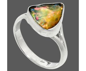 Ethiopian Opal Rough Ring size-8.5 SDR237385 R-1002, 11x12 mm