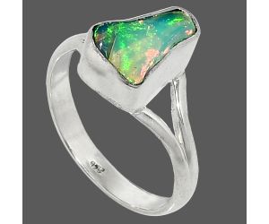 Ethiopian Opal Rough Ring size-8 SDR237386 R-1002, 8x11 mm