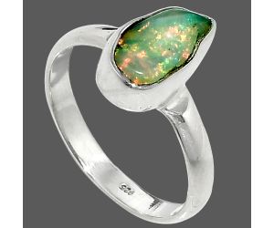 Ethiopian Opal Rough Ring size-8 SDR237387 R-1001, 6x11 mm