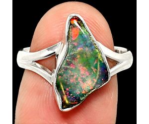 Ethiopian Opal Rough Ring size-7.5 SDR237388 R-1002, 8x16 mm
